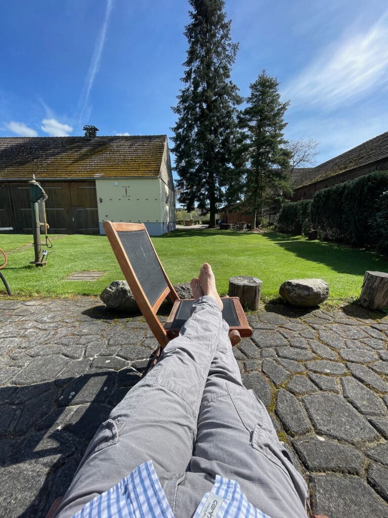 matteo cassese enjoying the view at myth maker farm
