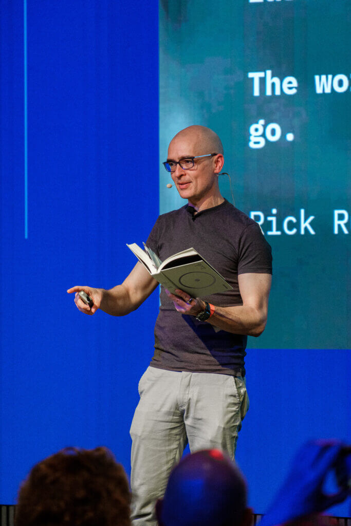 matteo cassese international keynote speaker on stage at alte munze berlin 2025